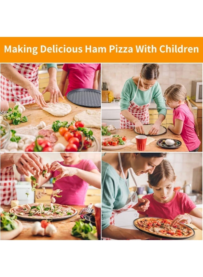 YelaJoy 4-Pcs Pizza Pan with Holes 12 Inch, Nonstick Pizza Tray for Oven, Round Perforated Carbon Steel Pizza Baking Pans Pizza Bakeware for Home Restaurant Kitchen Baking - Image 5